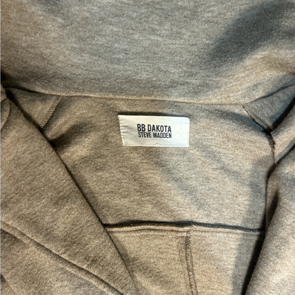 BB Dakota Steve Madden Open Front Duster Jacket Beige Knit Cardigan Sz Medium - Picture 6 of 7